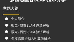 视觉工坊-多模态融合SLAM技术分享